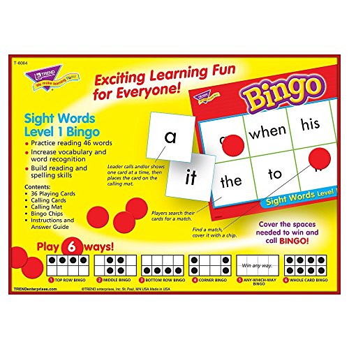 Sight Words Bingo Game for Kids