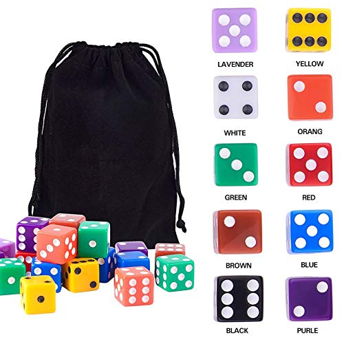 100 Piece Square Corner Dice Set with Bag