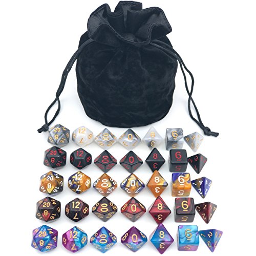 Polyhedral dice set for Dungeons and Dragons