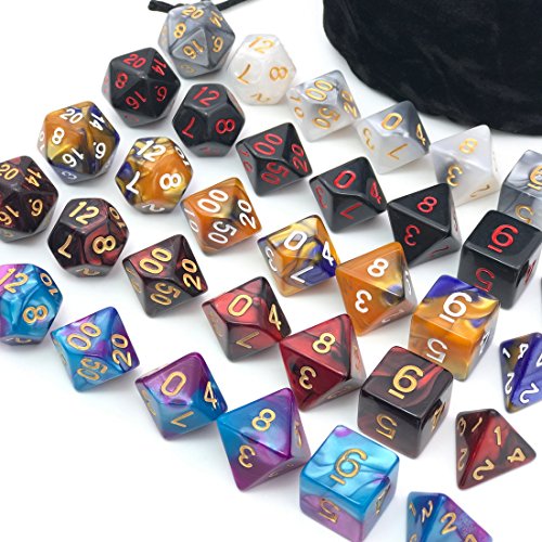Polyhedral dice set for Dungeons and Dragons