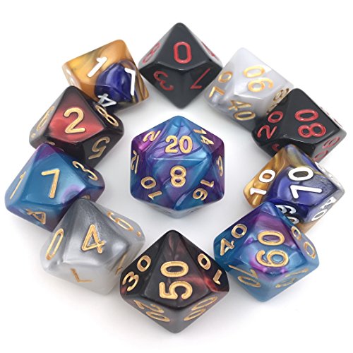 Polyhedral dice set for Dungeons and Dragons