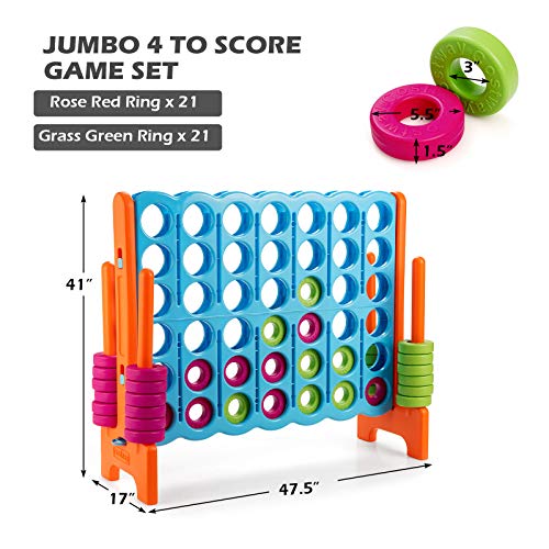 Jumbo 4-in-a-Row Game Set for Kids & Adults