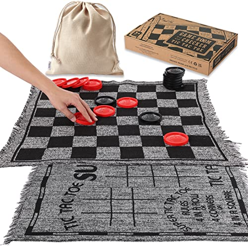 Jumbo 3-in-1 Checkers TTT Set for all Ages