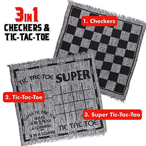 Jumbo 3-in-1 Checkers TTT Set for all Ages