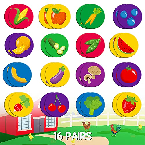 16 Pair Garden Harvest Memory Game for Kids