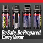 Vexor Police-Strength Pepper Spray 2-Pack with Belt Clip, 20ft Range, 360° Spray, Flip Safety - For Self Defense