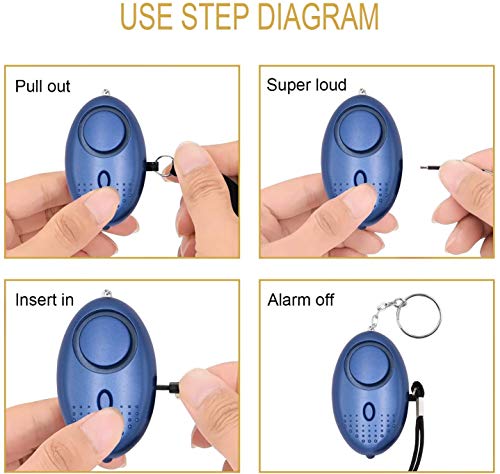 KOSIN Safe Sound Personal Alarm, 3 Pack 145DB Personal Security Alarm Keychain with LED Lights, Emergency Safety Alarm for Women, Men, Children, Elderly