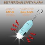 Sky Blue Personal Safety Alarm with Siren & Light