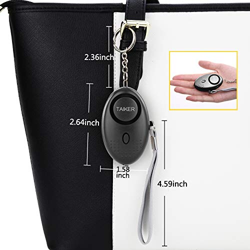 Personal Alarm for Women, 10 Packs 140DB Emergency Self-Defense Security Alarm Keychain with LED Light for Women Kids and Elders (Black & White)
