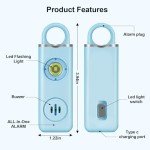 Gorfex 130dB Rechargeable Personal Alarm with Light