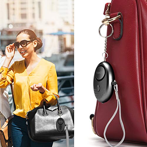 Personal Alarm for Women, 10 Packs 140DB Emergency Self-Defense Security Alarm Keychain with LED Light for Women Kids and Elders (Black & White)