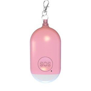 Rechargeable 130DB Personal Alarm Keychain - Peach