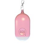 Rechargeable 130DB Personal Alarm Keychain - Peach
