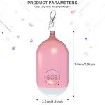 Rechargeable 130DB Personal Alarm Keychain - Peach