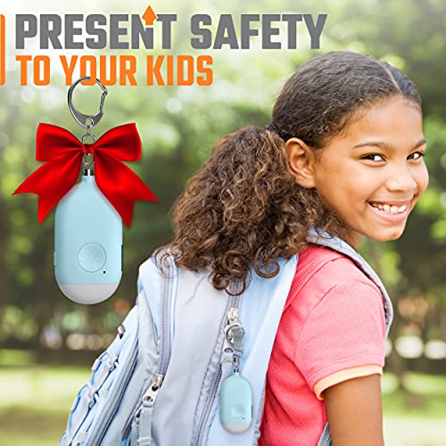 Rechargeable Self Defense Keychain Alarm – 3 Pack 130 dB Loud Emergency Personal Siren Ring with LED Light – SOS Safety Alert Device Key Chain for Women, Kids, and Elderly by WETEN (Black&Pink&Blue)