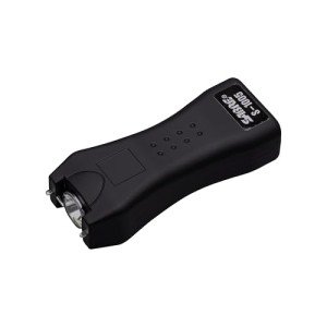 SABRE Stun Gun with Flashlight and Belt Holster, Emits 1.60 Powerful Pain Inducing Microcoulombs (µC) Charge, 120 Lumen LED Flashlight, Rubberized Grip, Compact Design, Rechargeable