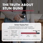 SABRE Stun Gun with Flashlight and Belt Holster, Emits 1.60 Powerful Pain Inducing Microcoulombs (µC) Charge, 120 Lumen LED Flashlight, Rubberized Grip, Compact Design, Rechargeable