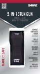 SABRE Stun Gun with Flashlight and Belt Holster, Emits 1.60 Powerful Pain Inducing Microcoulombs (µC) Charge, 120 Lumen LED Flashlight, Rubberized Grip, Compact Design, Rechargeable