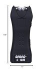 SABRE Stun Gun with Flashlight and Belt Holster, Emits 1.60 Powerful Pain Inducing Microcoulombs (µC) Charge, 120 Lumen LED Flashlight, Rubberized Grip, Compact Design, Rechargeable