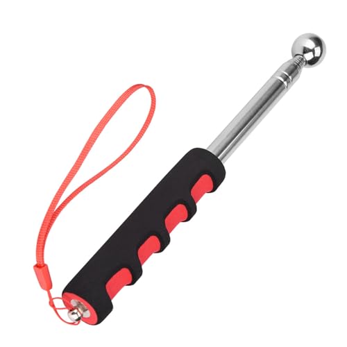PerGar Sound Detection Hammer, 115cm Retractable Telescopic Baton Thickened Telescopic Rod Hollowing Drum Detection Hammer Portable Self Defense Hammer for House Decoration Inspection