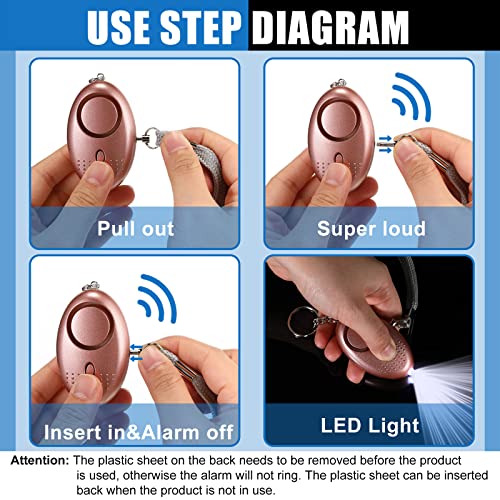 24 Pcs Sound Personal Alarm 130DB Alert Alarm Keychain with LED Lights for Women, Men, Kids (Mixed Color)