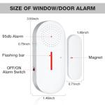 Door Window Alarm, 110DB Door Alarms for Kids Safety, Wireless Sensor Door Window Burglar Alarm-Window Pool Alarms for Home (2 Pack)