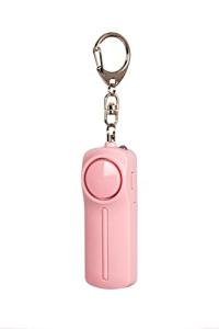 Personal Alarm Keychain with LED Light - Pink