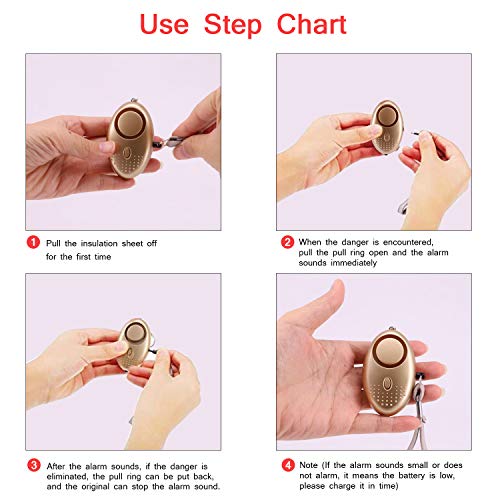 Personal Alarm for Women 140DB Emergency Self-Defense Security Alarm Keychain with LED Light for Women Kids and Elders-2 Pack