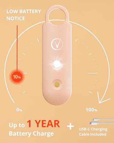 Vantamo Personal Alarm for Women - Extra Loud Double Speakers, First with Low Battery Notice with Strobe Light, Rechargeable - Safety Alarm Keychain