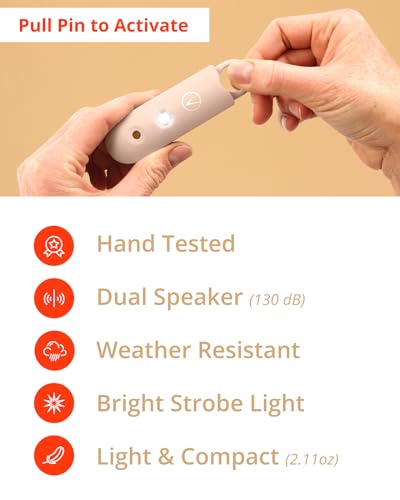 Vantamo Personal Alarm for Women - Extra Loud Double Speakers, First with Low Battery Notice with Strobe Light, Rechargeable - Safety Alarm Keychain