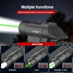 Tactical Flashlight with Green Beam for Rifles
