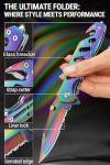 Rainbow Pocket Knife with Glass Breaker and Cutter