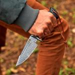 Damascus Steel Hunting Knife with Micarta Handle