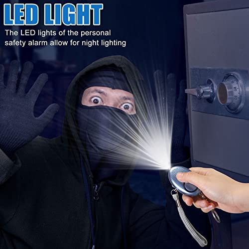 36 Pieces Safe Sound Personal Alarm, Emergency Safety Alarm 130DB Security Alarm Keychain Personal Safety Devices with LED Light Buckle Key Chain for Women Kids Elderly, 18 Colors
