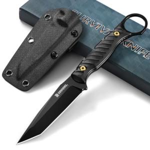 Tanto Fixed Blade Knife with Sheath - D2 Steel