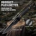 Tanto Fixed Blade Knife with Sheath - D2 Steel
