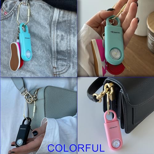 130dB Keychain Siren Strobe Light. Loud Sound Personal Safety Alarm with Carabiner. SOS Emergency Alerts for Women, Girls, School Children, Night Runners, Hiking. Bear Alarm Deterrent.Pink