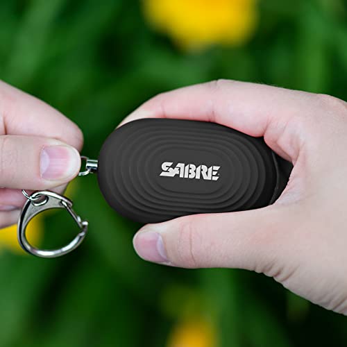 SABRE 2-in-1 Personal Alarm with LED Light, 130dB Personal Safety Siren, Snap Hook for Instant Access, 1,250 Foot (381 Meters) Range, Compact Design for Easy Attachment to Purse, Bag, or Keys