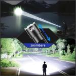 JAY-PARK 10000 Lumen Rechargeable Flashlight with Zoom