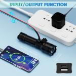 High Lumens Rechargeable Flashlight with COB Work Light