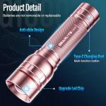 GEARLITE 2000 Lumens Rechargeable Tactical Torch - Pink