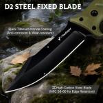 D2 Steel Tactical Survival Knife with Sheath