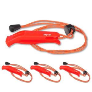 Eayson 4PCS Emergency Whistle with Adjustable Lanyard for Boat Fishing Hiking Kayaking Camping Safety Survival Signal (Red)