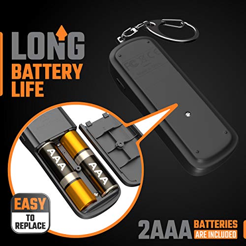 Personal Alarm Keychain for Women Self Defense - Loud Safety Whistle Alert Device with LED Light – 130 dB Emergency Security Handheld Siren Key Chain by WETEN, Black