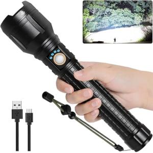 Brightest Rechargeable LED Flashlight with 5 Modes