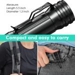 Rechargeable Mini LED Flashlights with Clip - 2 Pack