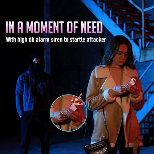 Safesound Personal Alarm Siren Song 3 Pack - 130dB Self Defense Alarm Keychain Emergency LED Flashlight with USB Rechargerable - Security Personal Protection Devices for Women Girls Kids Elderly