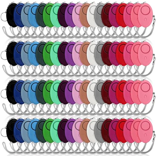 Kanayu 76 Pcs Personal Alarm Bulk 130DB Safe Sound Emergency Safety Self Defense Security Alert Keychain with Led Light Personal Protection Alarm for Women Girls Kids Elderly, Mixed Colors