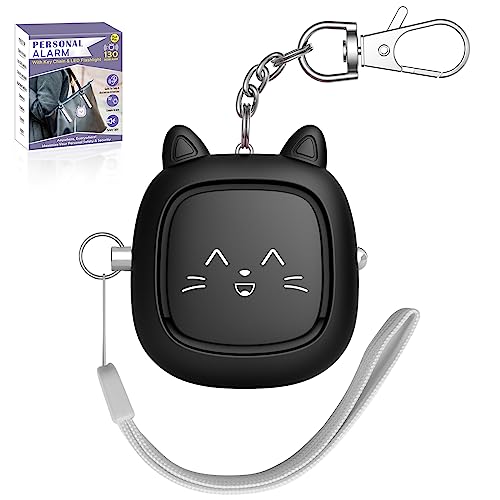 Safe Sound Personal Alarm, 130 dB Loud Siren Song Emergency Security Alarm Keychain with LED Light, Personal Sound Safety Siren for Women, Men, Children, Elderly(Black)