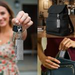 Mini Stun Gun Keychain for Women's Self-Defense